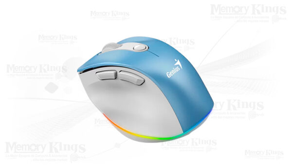 Mouse Genius Ergo 9000S Pro Azul Claro | Recargable, RGB - Imagen 2