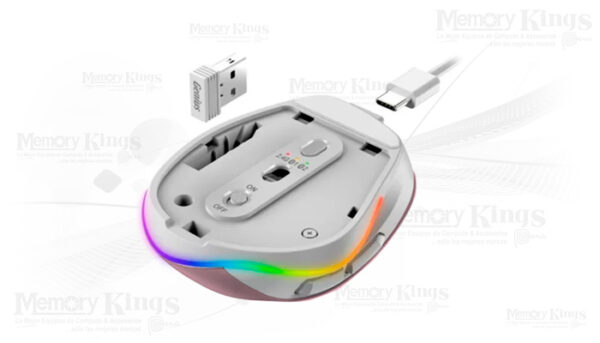Mouse Genius Ergo 9000S Pro Rosado | Recargable, RGB, Silent - Imagen 2