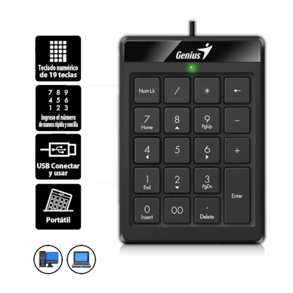 Teclado Numérico Genius Numpad 110 USB | Compacto y Preciso - Imagen 7
