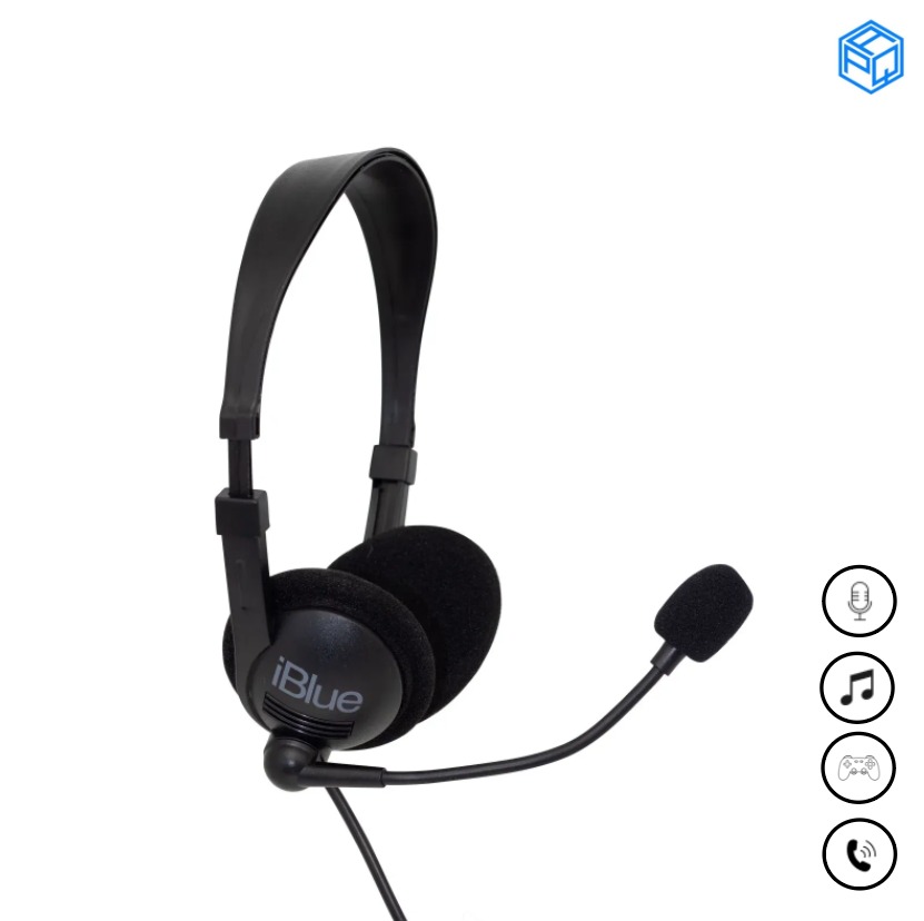 Audífono iBlue HS-2001BK con Micrófono | 3.5mm - Imagen 2