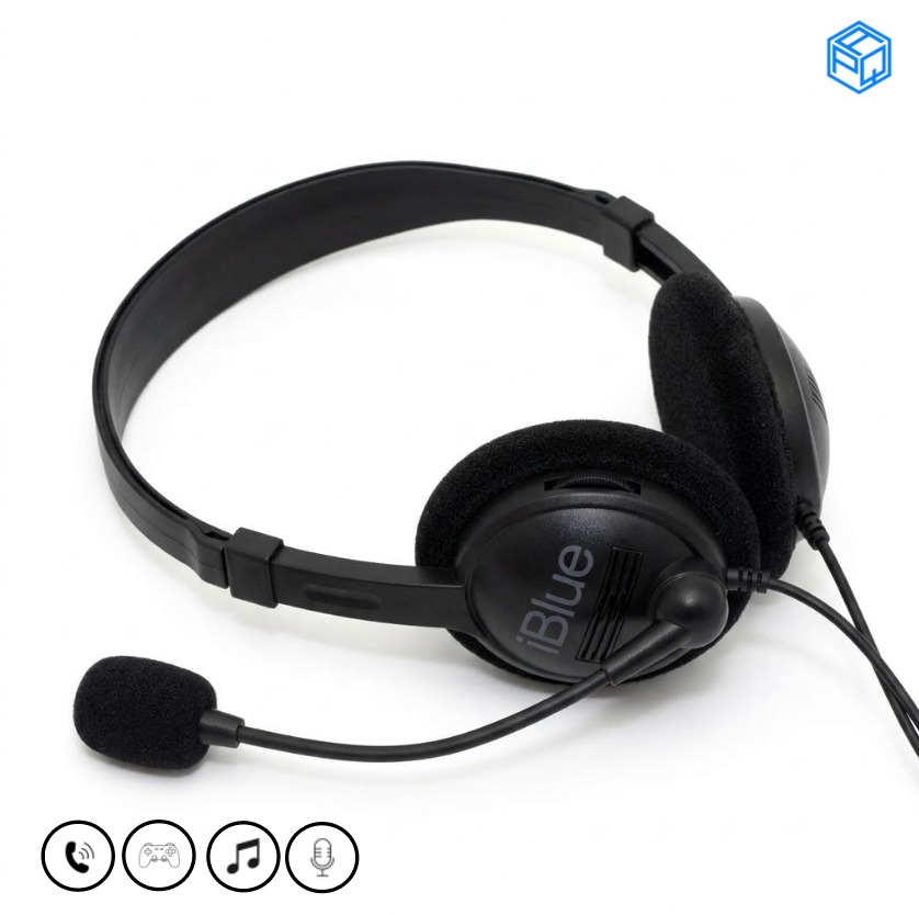 Audífono iBlue HS-2001BK con Micrófono | 3.5mm - Imagen 3