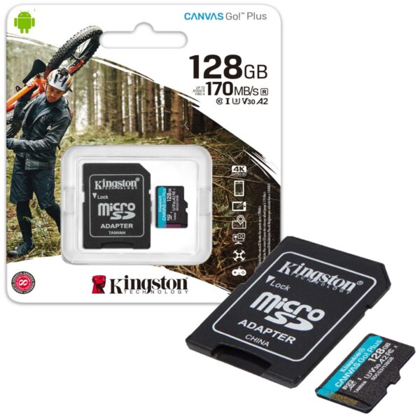 Memoria Kingston 128GB Canvas GO! Plus SD 170 MB/s