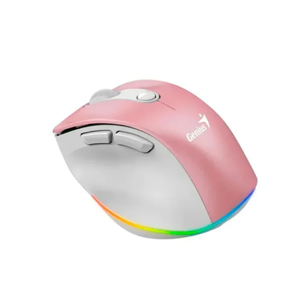 Mouse Genius Ergo 9000S Pro Rosado | Recargable, RGB, Silent - Imagen 3