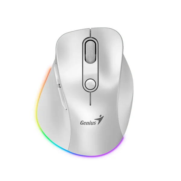 Mouse Genius Ergo 9000S Pro Blanco Perla | Recargable, RGB