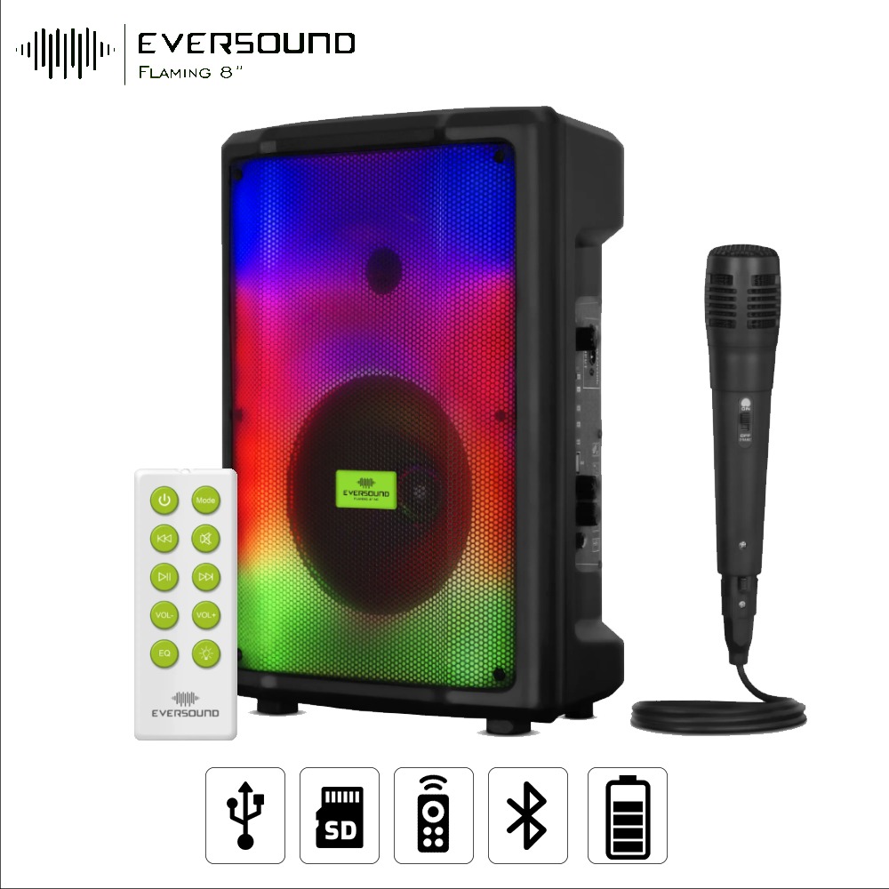 FLAMING 8" EV3000AC PORTATIL (TW, RGB, BT, MIC, FM)