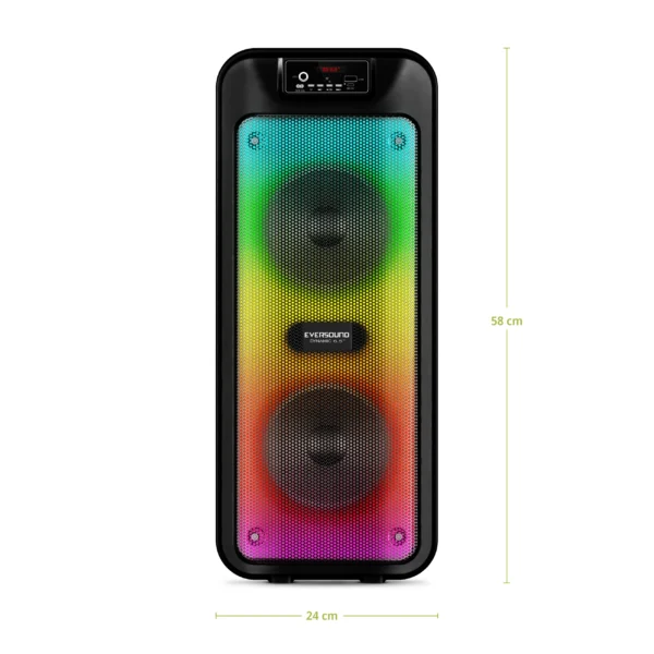 Parlante Torre DYNAMIC EV5006 6.5" – Bluetooth, LED RGB, USB/mSD, FM, Micrófono, Batería Recargable - Imagen 3
