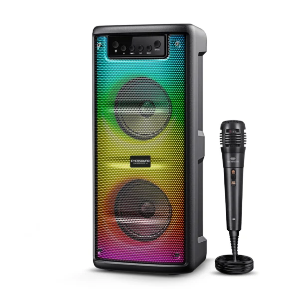 Parlante Torre DYNAMIC EV5004 4" – Bluetooth, LED RGB, USB/mSD, FM, Micrófono, Batería Recargable