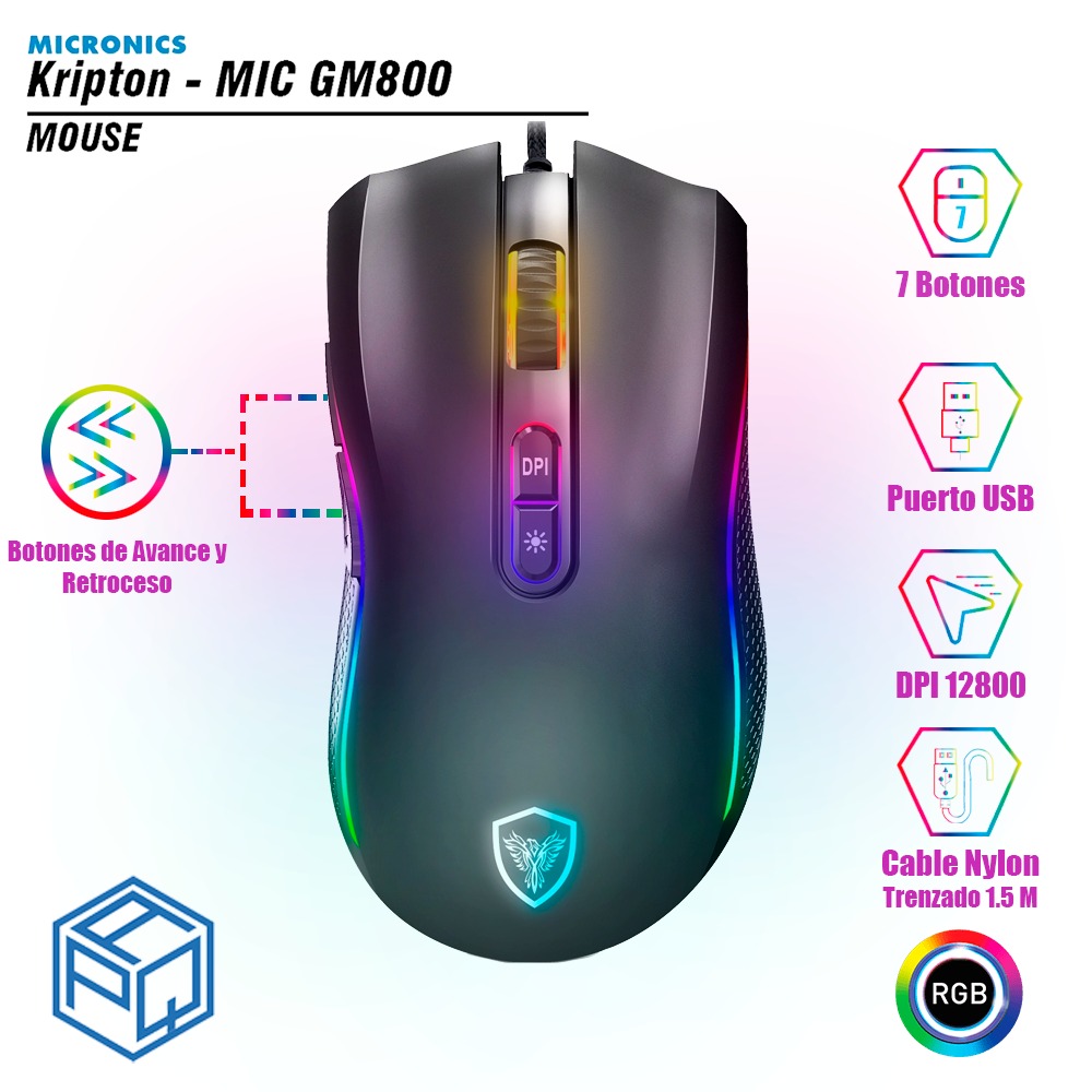 MOUSE MICRONICS KRIPTON - MIC GM800 NEGRO