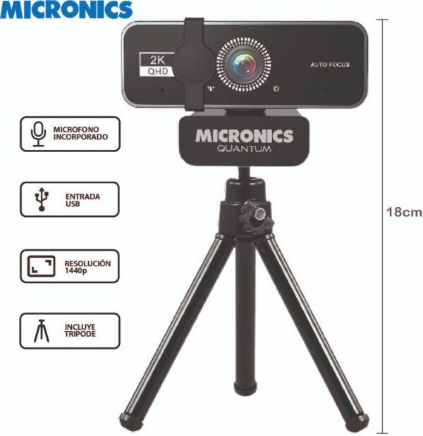 CAMARA WEB MICRONICS QUANTUM MIC - W700 2K HD - Imagen 2
