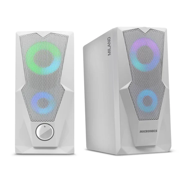Milano MIC S310UW – Bocinas 2.0 Gamer con LED RGB, USB