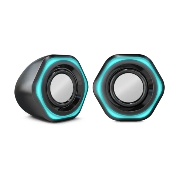Lirico MIC S301 – Bocinas de Escritorio con LED Cyan