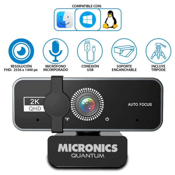 CAMARA WEB MICRONICS QUANTUM MIC - W700 2K HD