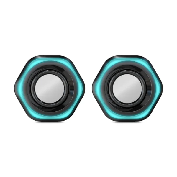 Lirico MIC S301 – Bocinas de Escritorio con LED Cyan - Imagen 3