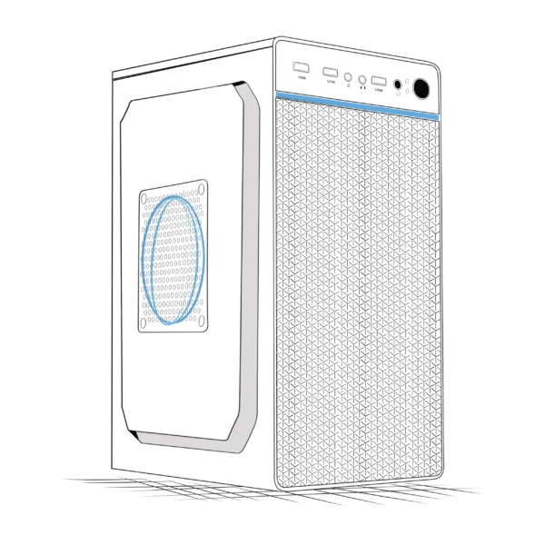 Case CADET ENC 1000 microATX 230W 8CM FAN ENKORE - Imagen 7