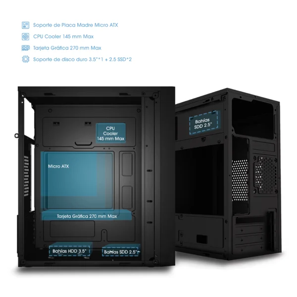 Case Office ULTRA ENC 1001 MicroATX PSU 230W ENKORE - Imagen 8