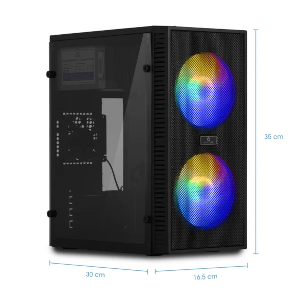 Case Gamer KINGDOM ENC 3003R 230W 2FAN 12CM ARGB ENKORE - Imagen 3