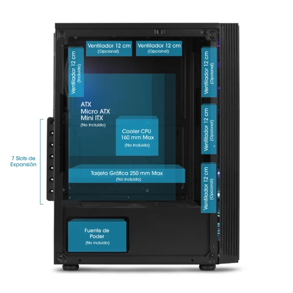 Case ACTIVE ENC 3000 - 1 FAN 12CM RGB STRIP ENKORE - Imagen 7