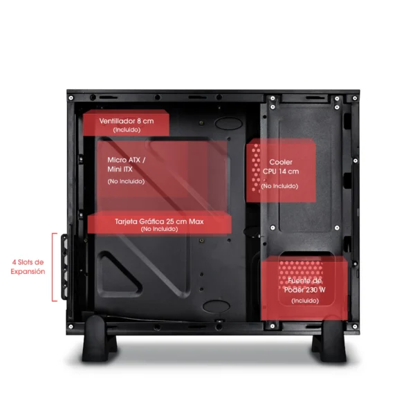 Case DERBY Slim CYB C1005 PSU 230W 230W P8 2FAN CYBERTEL - Imagen 8