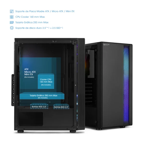 Case ACTIVE ENC 3000 - 1 FAN 12CM RGB STRIP ENKORE - Imagen 6
