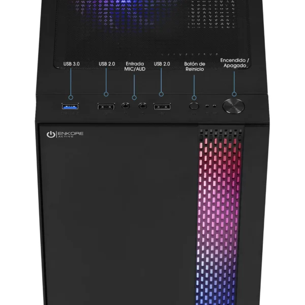 Case ACTIVE ENC 3000 - 1 FAN 12CM RGB STRIP ENKORE - Imagen 4