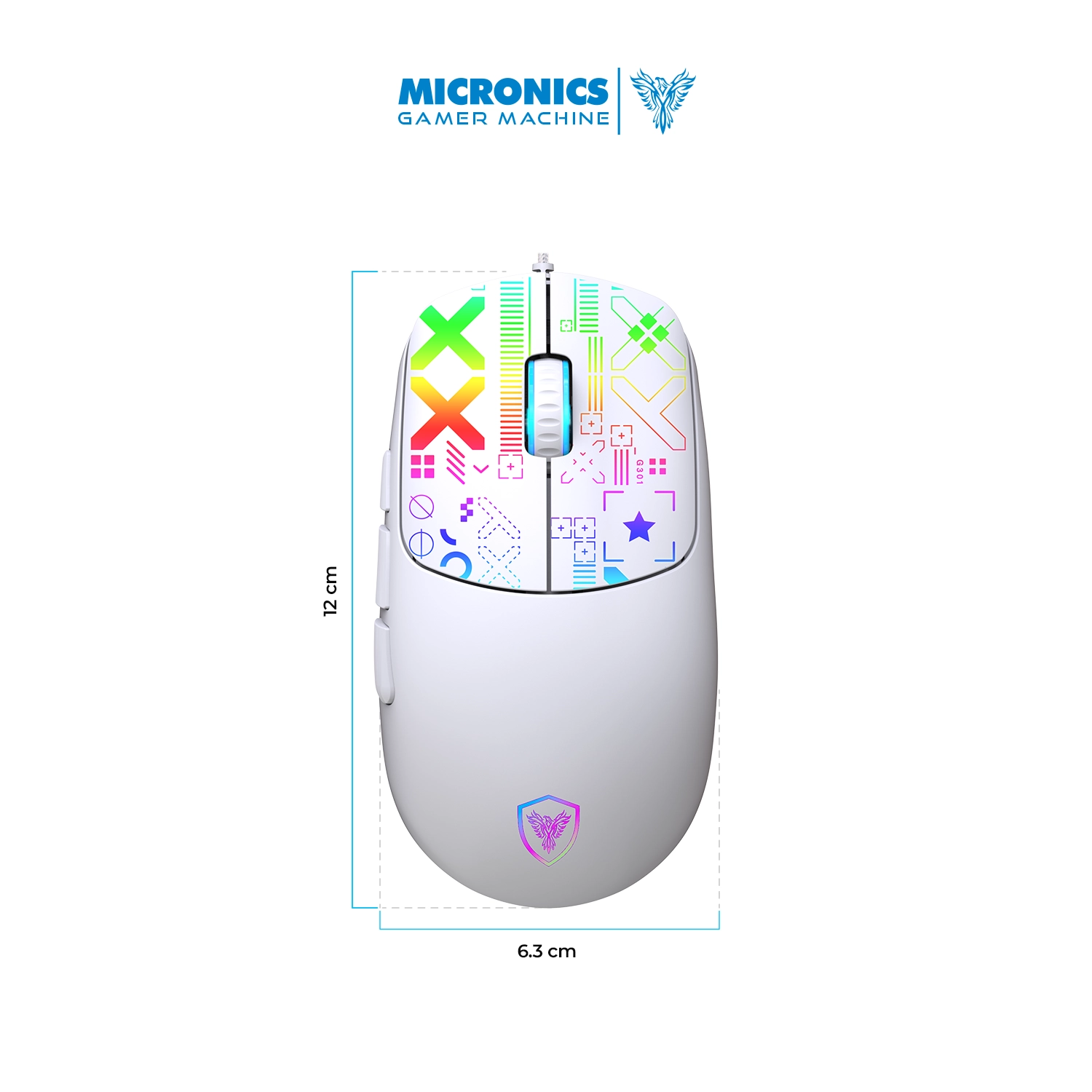 Mouse Gamer Micronics X-Byte RGB 12800 DPI – Alta Precisión - Imagen 2