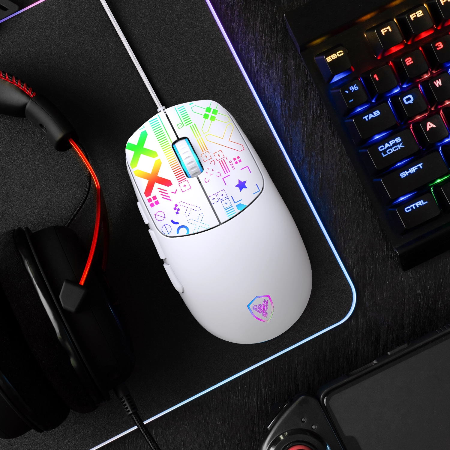 Mouse Gamer Micronics X-Byte RGB 12800 DPI – Alta Precisión - Imagen 3