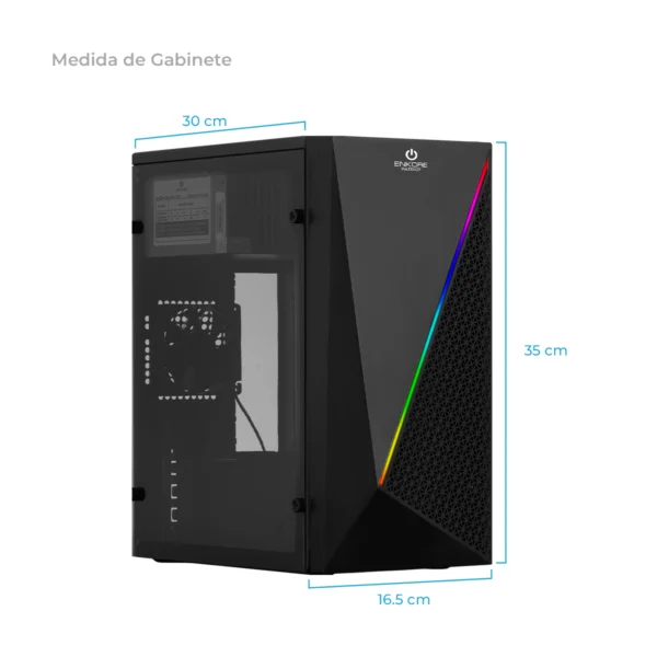 Case Gamer PATRIOT ENC 3005 230W HD AUDIO 8CM FAN ENKORE - Imagen 4