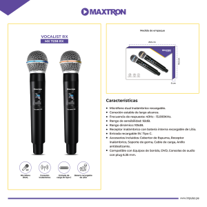 Microfono Maxtron Vocalist Rx - MX 7238 RX - Imagen 2