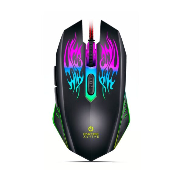 MOUSE GAMER ENKORE ACTIVE EKM300 USB LED - 3200 DPI - Imagen 2