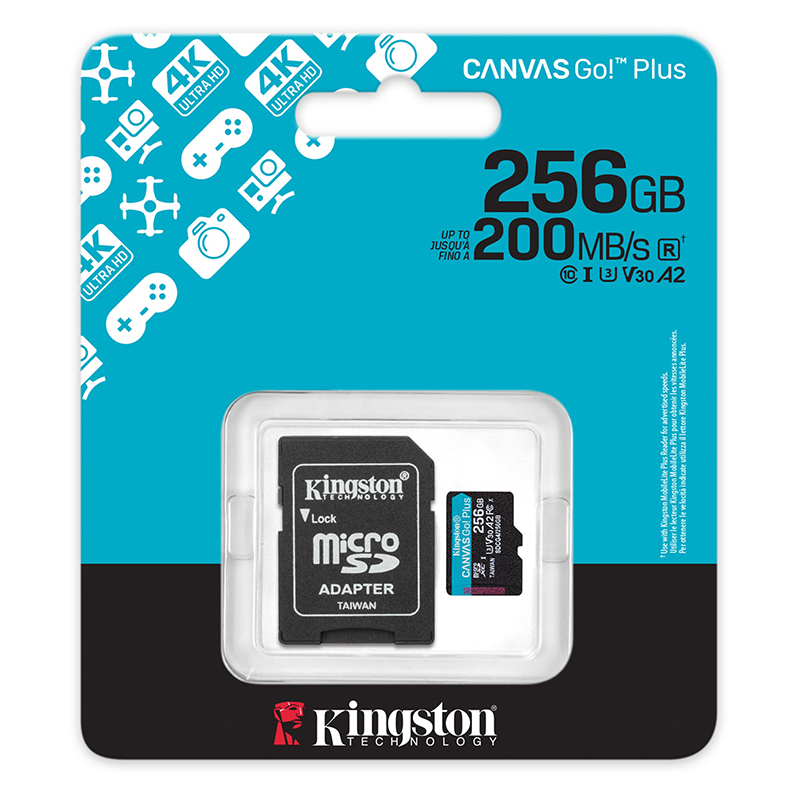 Memoria Kingston 256GB Canvas GO! Plus 200 MB/s