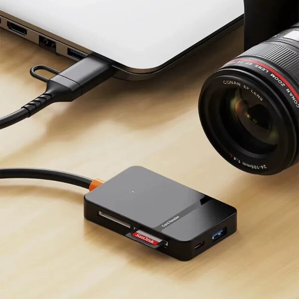 Lector de tarjetas USB C 8 en 1 Compatible con SD/TF/CF/MS - Imagen 3