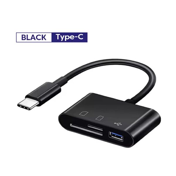 Adaptador 3 en 1 Tipo C a SD, TF, USB 3.0 COLOR NEGRO - Imagen 3