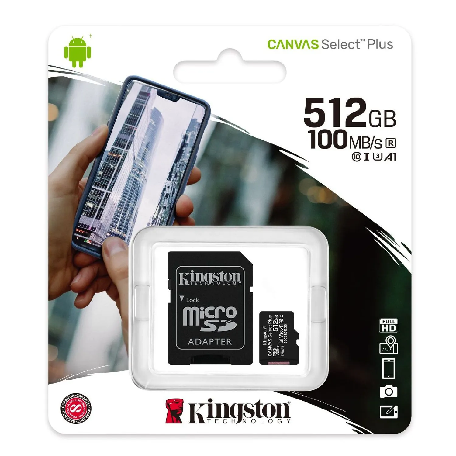 Memoria Micro SD Kingston 512GB Clase 10 Original 100Mb/s