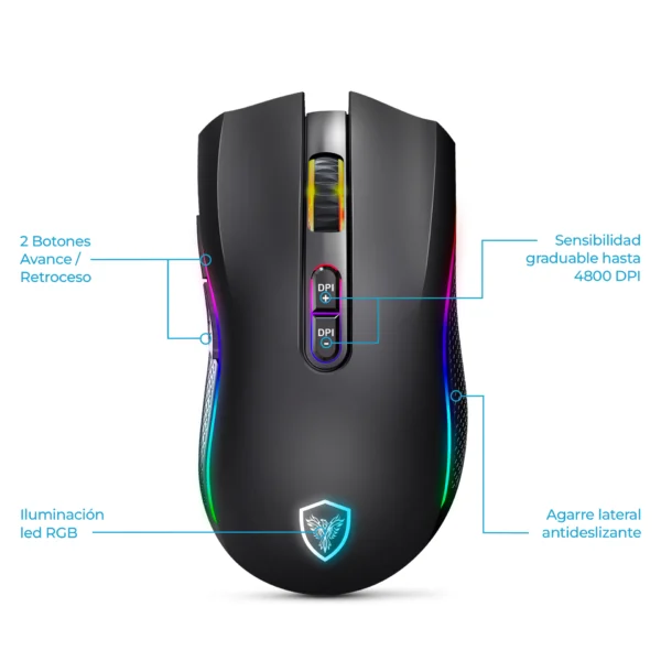 Mouse Gamer Micronics Kripton MIC GM801-3M Inalambrico - Imagen 2