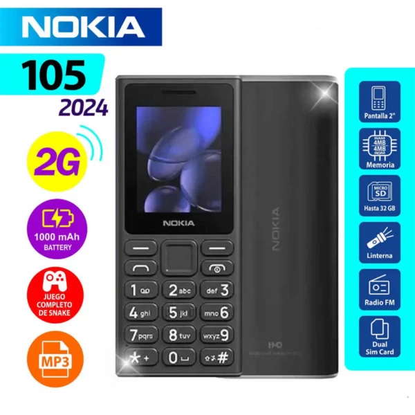 CELULAR BASICO NOKIA 105 TA-1683 2G Black