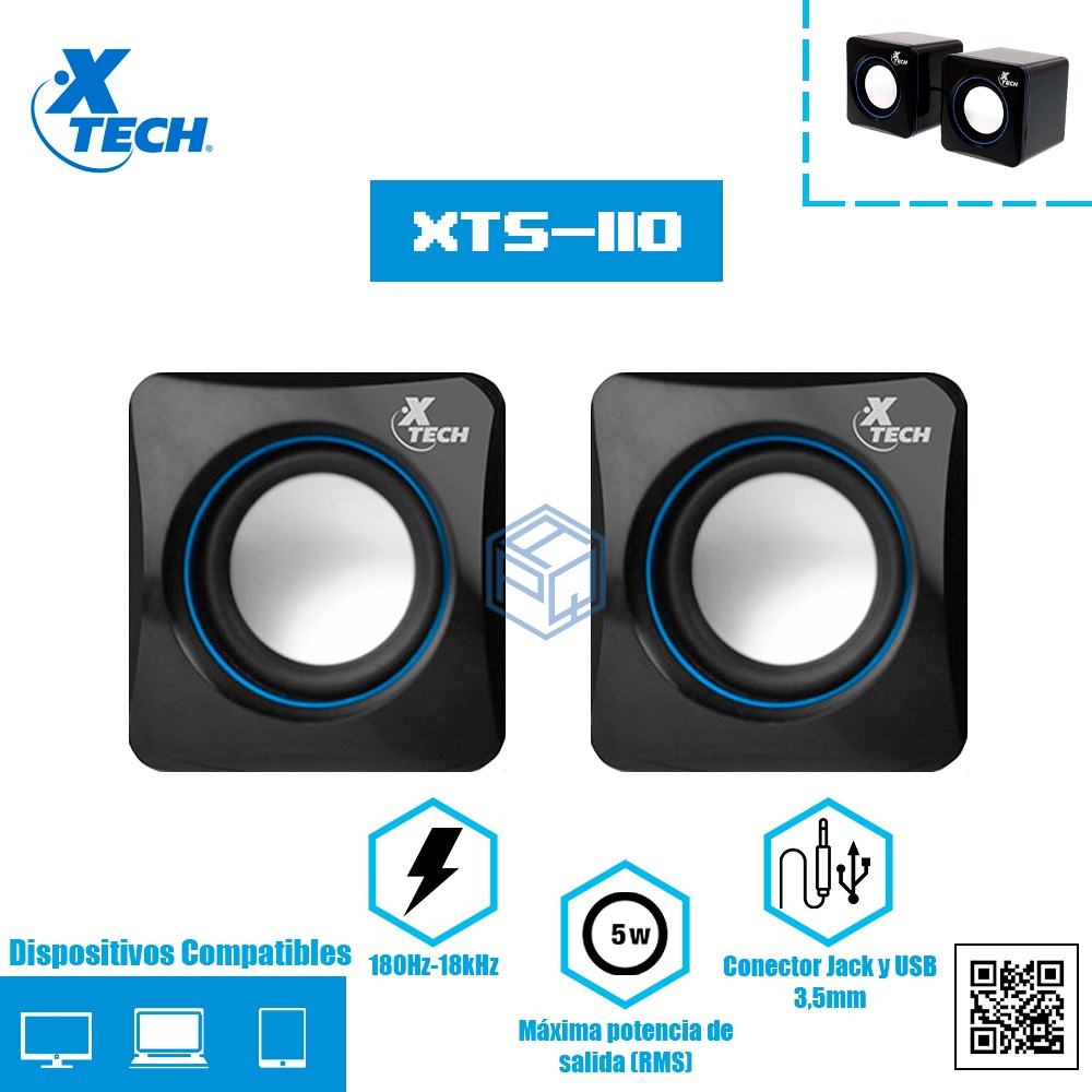 Mini Parlante estéreo con alimentación USB XTECH XS110