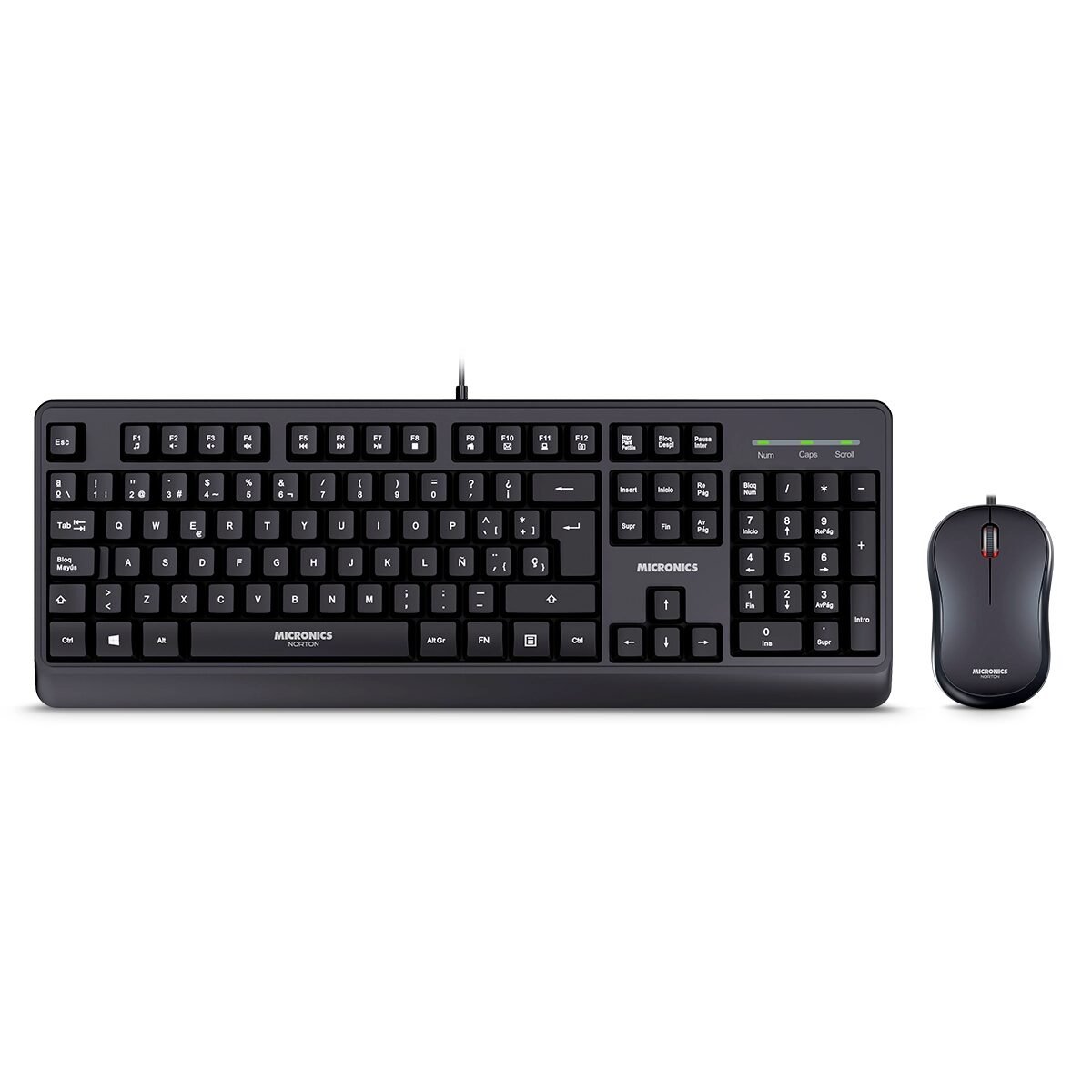 TECLADO MULTIMEDIA KIT WIRED - NORTON MIC T100