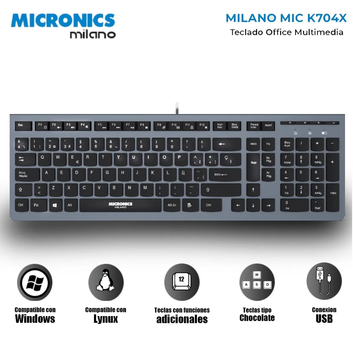 TECLADO MICRONICS MILANO MIC K7045
