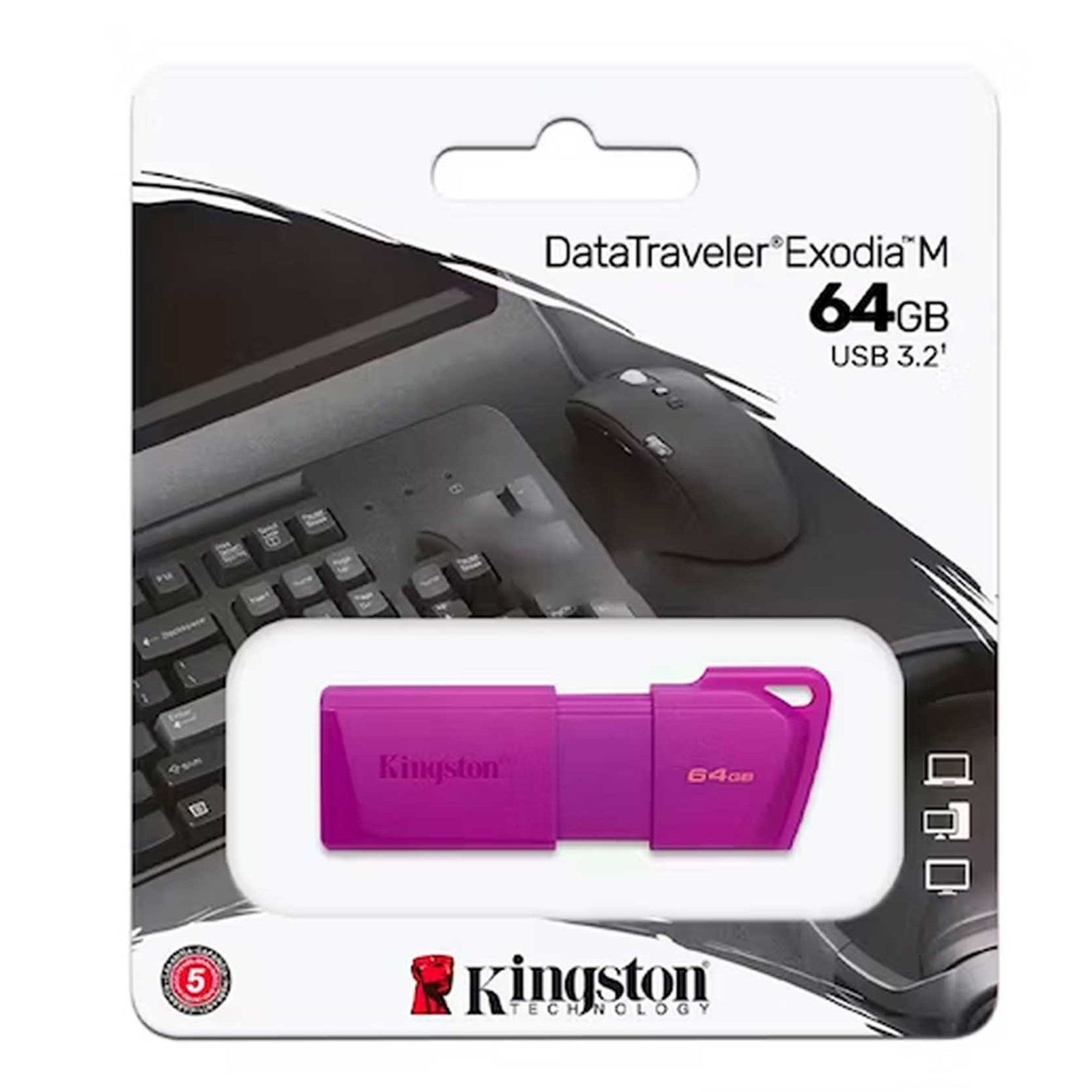 MEMORIA USB KINGSTON DATATRAVELER EXODIA 64GB 3.2 lila
