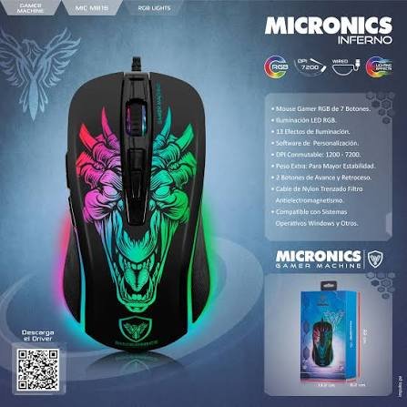 MOUSE WIRED RGB GAMING - INFERNO MIC M816